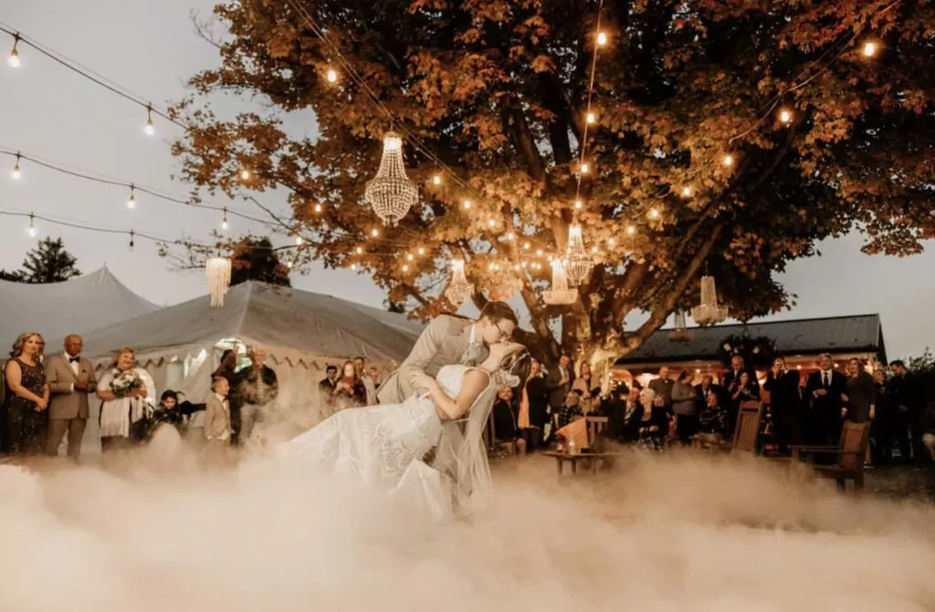Bride & Groom Dancing On The Clouds